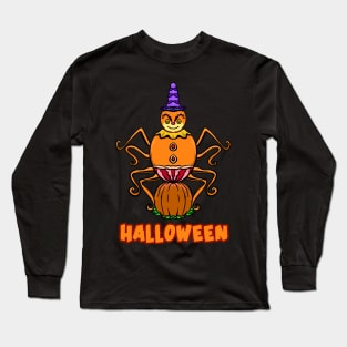 Giant spider in halloween costume Long Sleeve T-Shirt